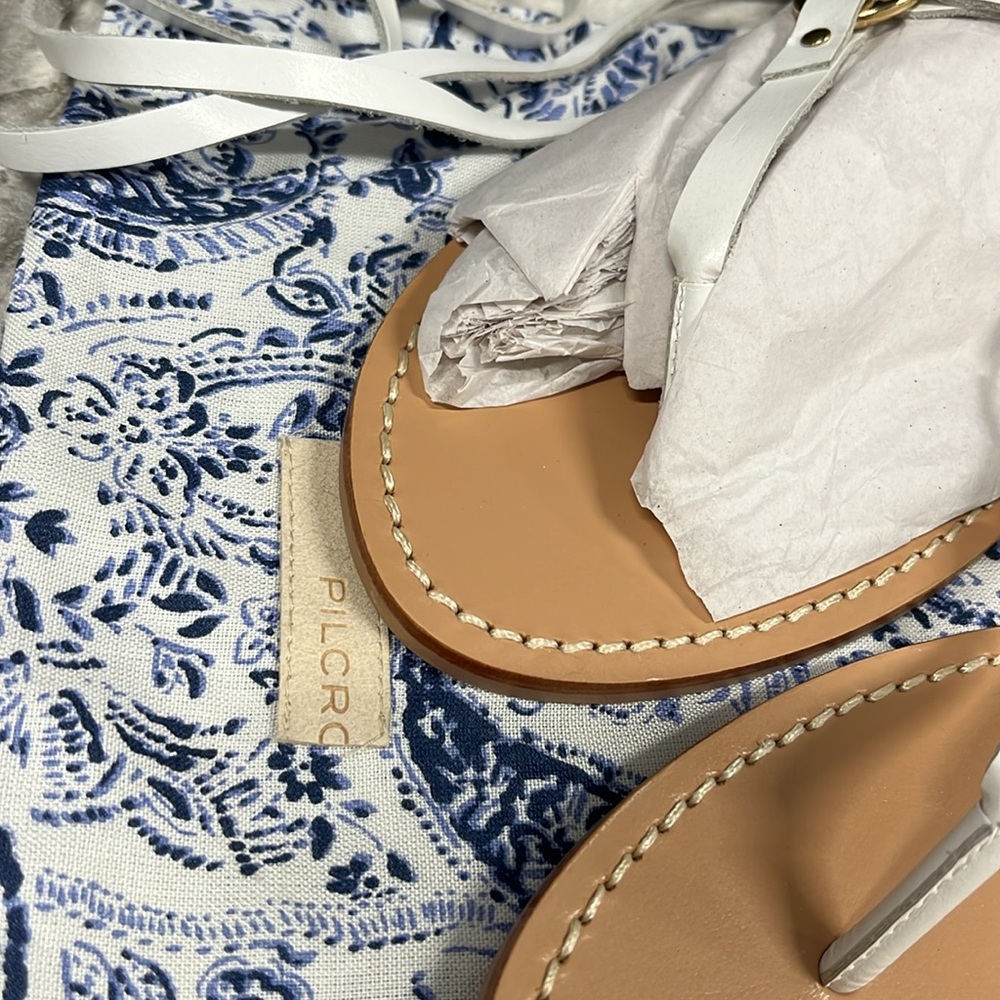 White leather sandals - Picture 3 of 4